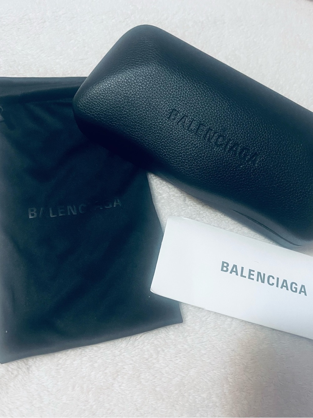 Balenciaga Black Embossed Sunglasses Case - Picture 8 of 10